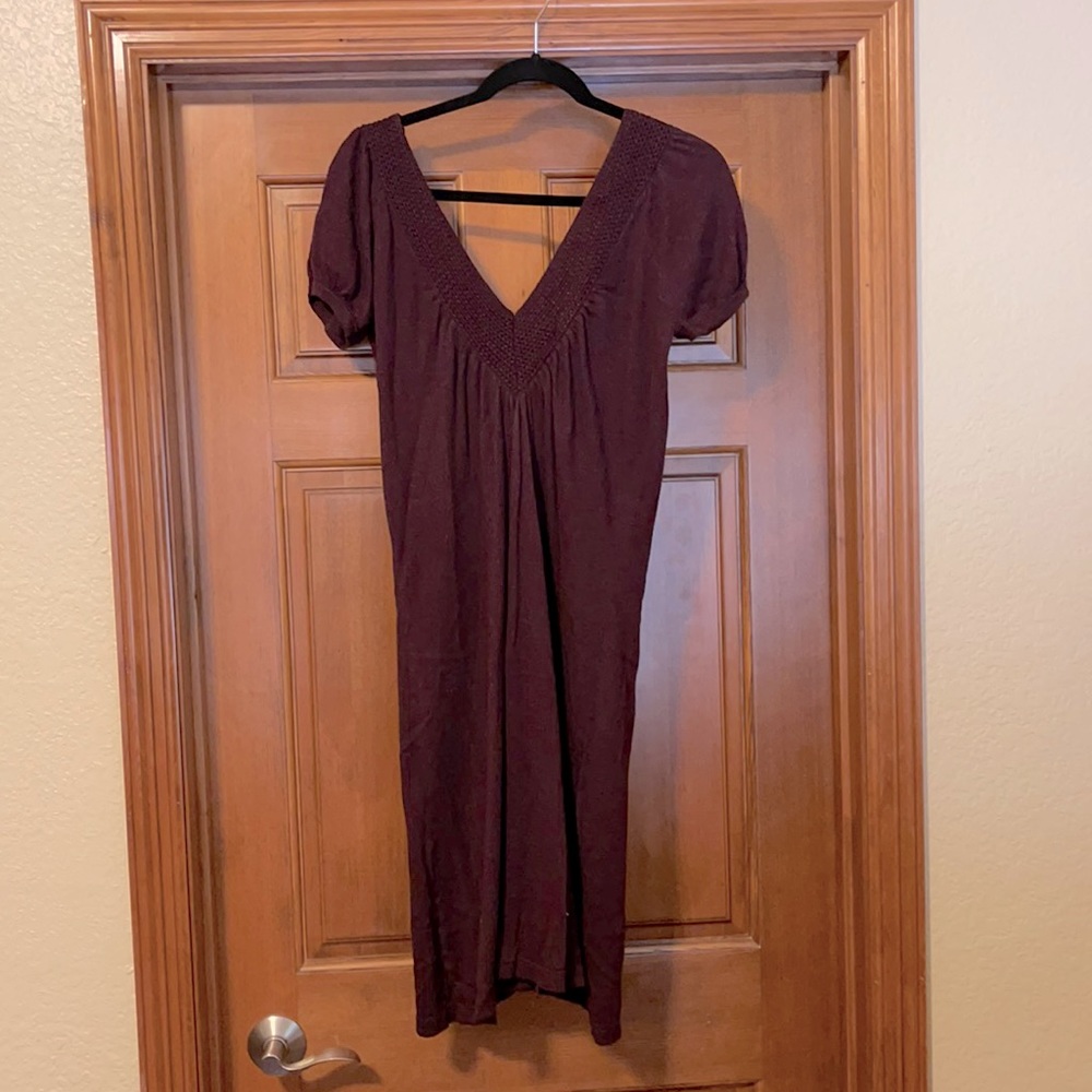 Plum sweater tunic dress.
